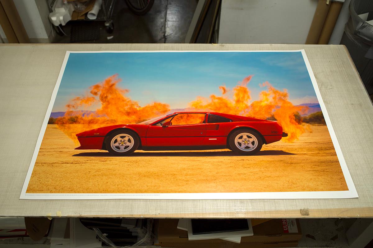 Tyler Shields - Ferrari on Fire, Photography 2022, Printed After For Sale 1