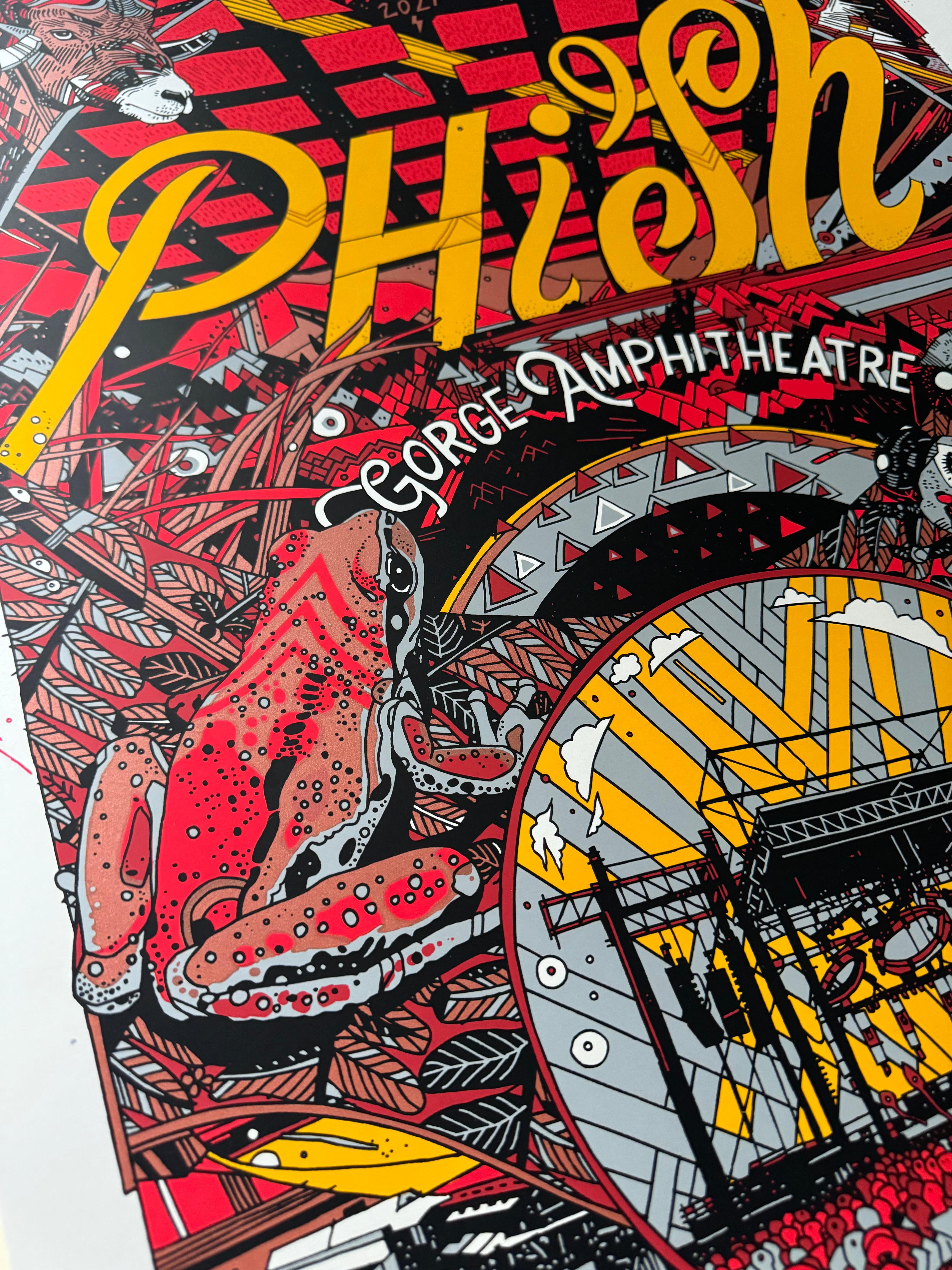 Tyler Stout for Phish Rare and Mint 2021 Red Variant Gorge Amphitheatre For Sale 1