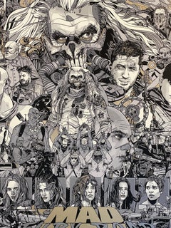 Tyler Stout Mad Max Movie Print Gold Ink Limited Edition Contemporary Street Art