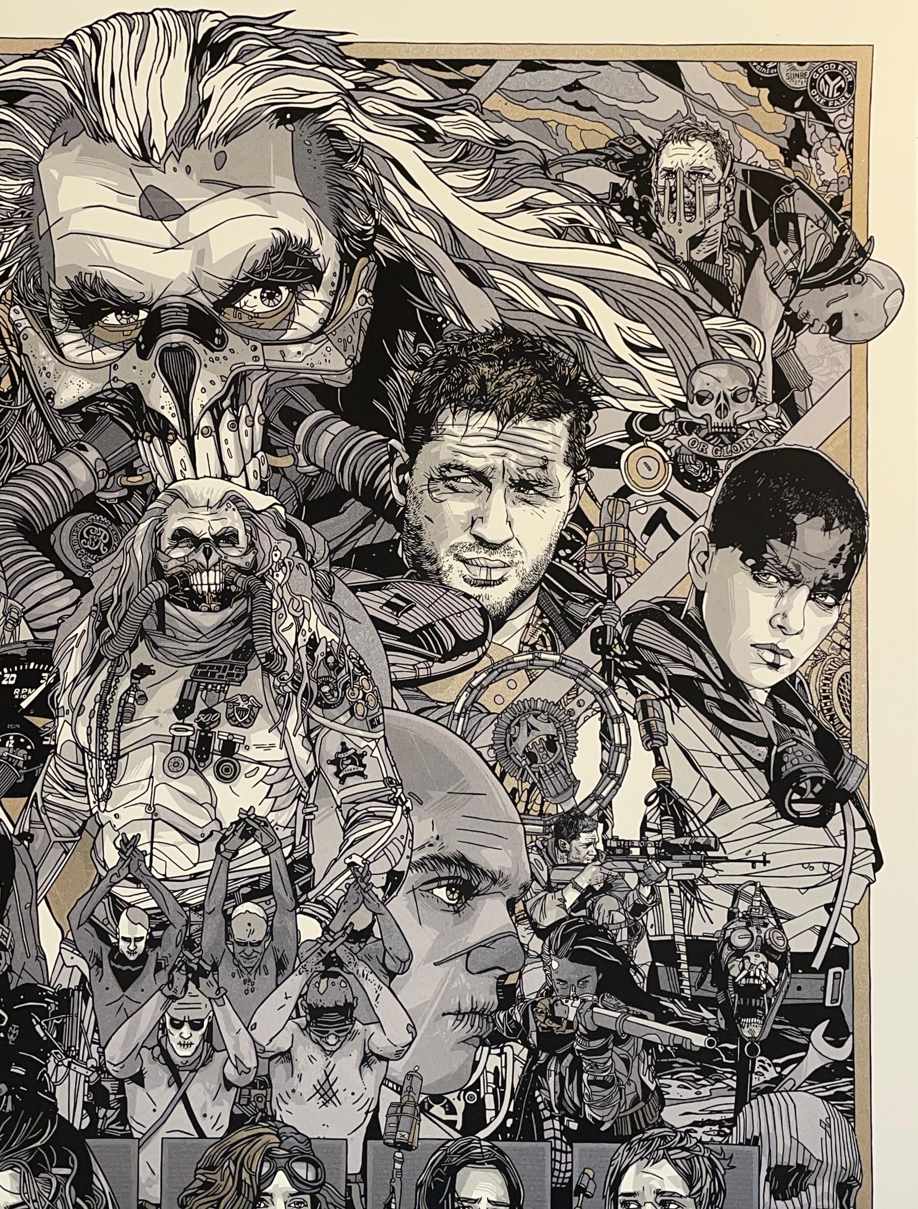 Tyler Stout Mad Max Movie Print Gold Ink Limited Edition Contemporary Street Art im Angebot 2