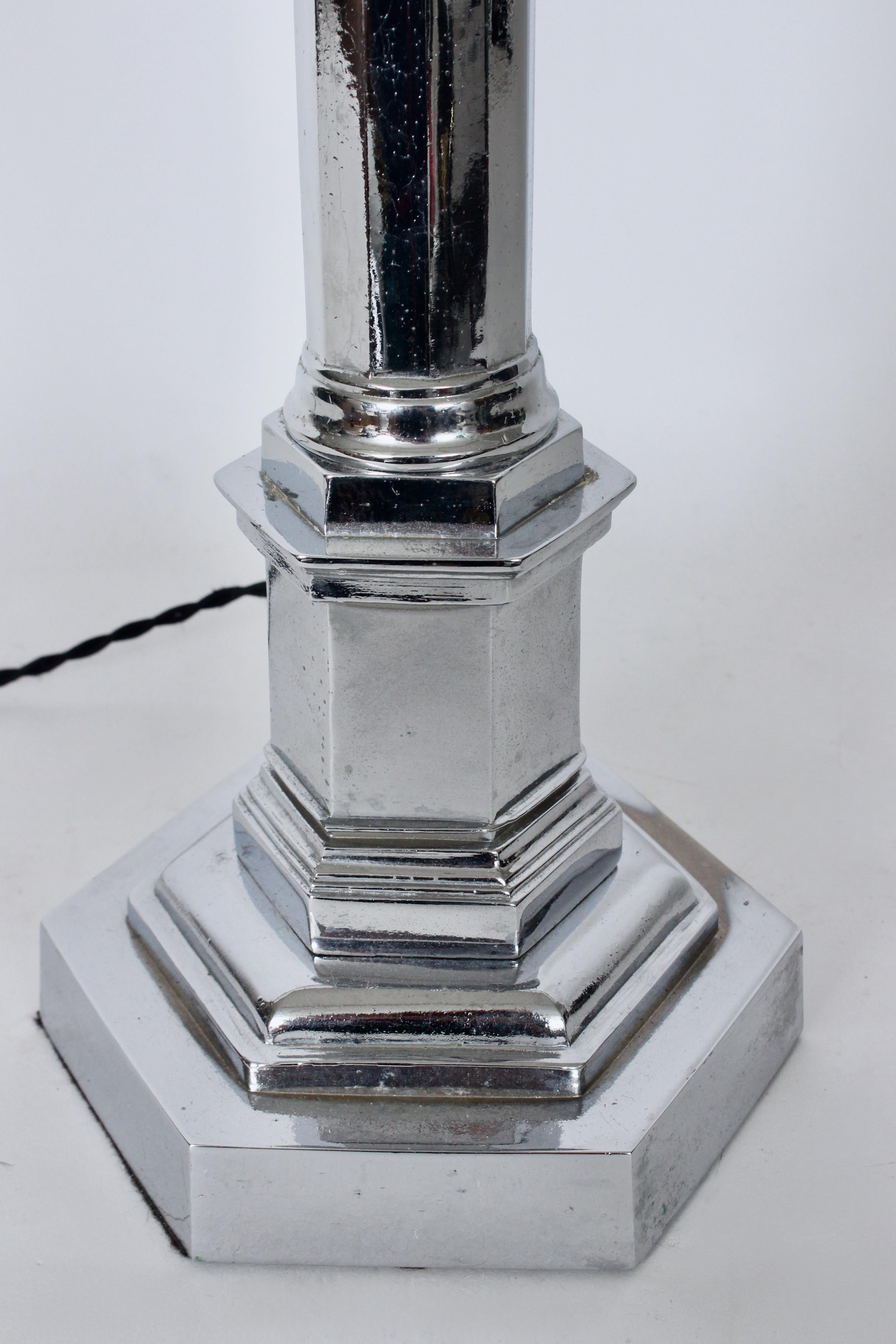 Tyndale Chrome Dodecagon Column Table Lamp en vente 5