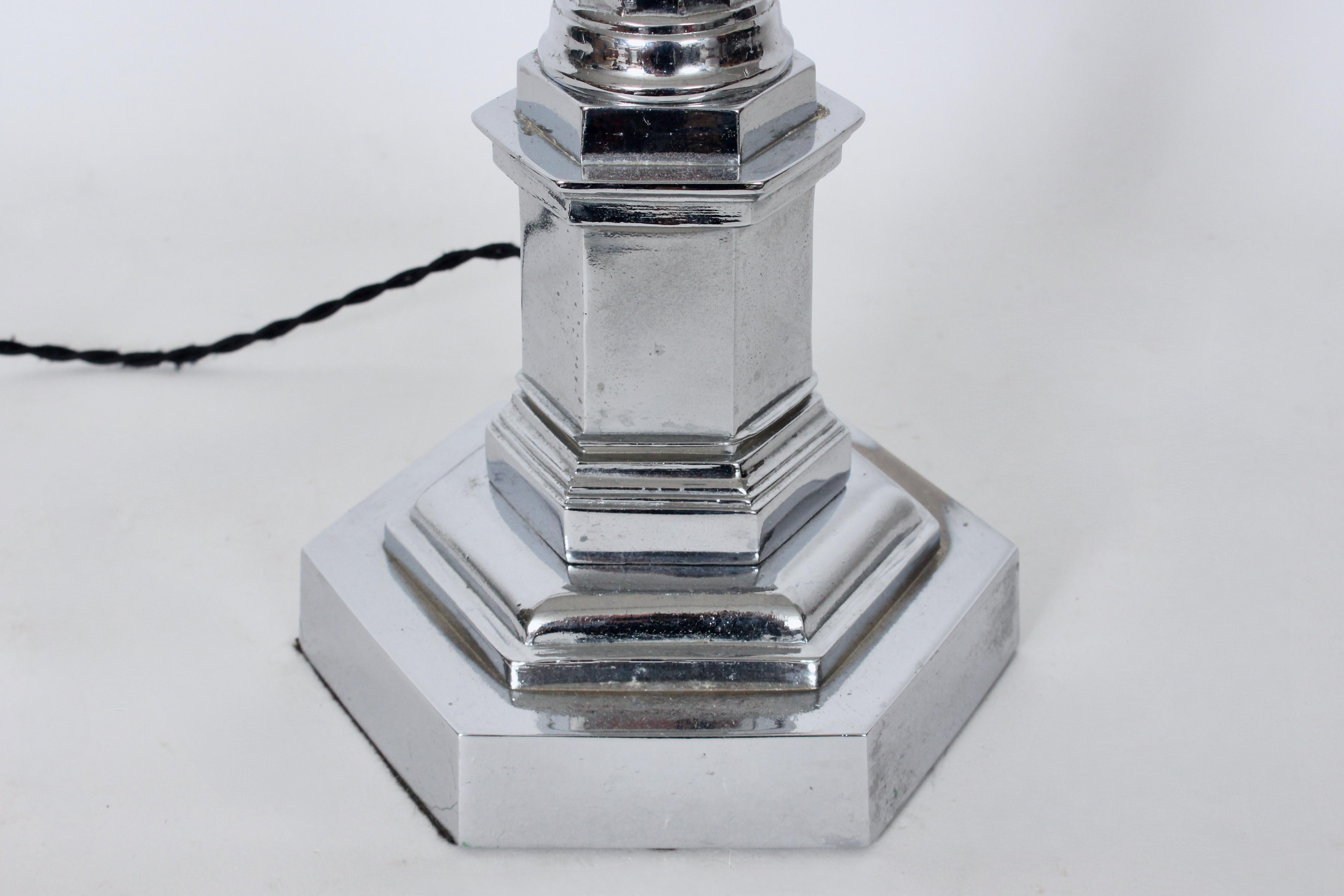 Tyndale Chrome Dodecagon Column Table Lamp en vente 6