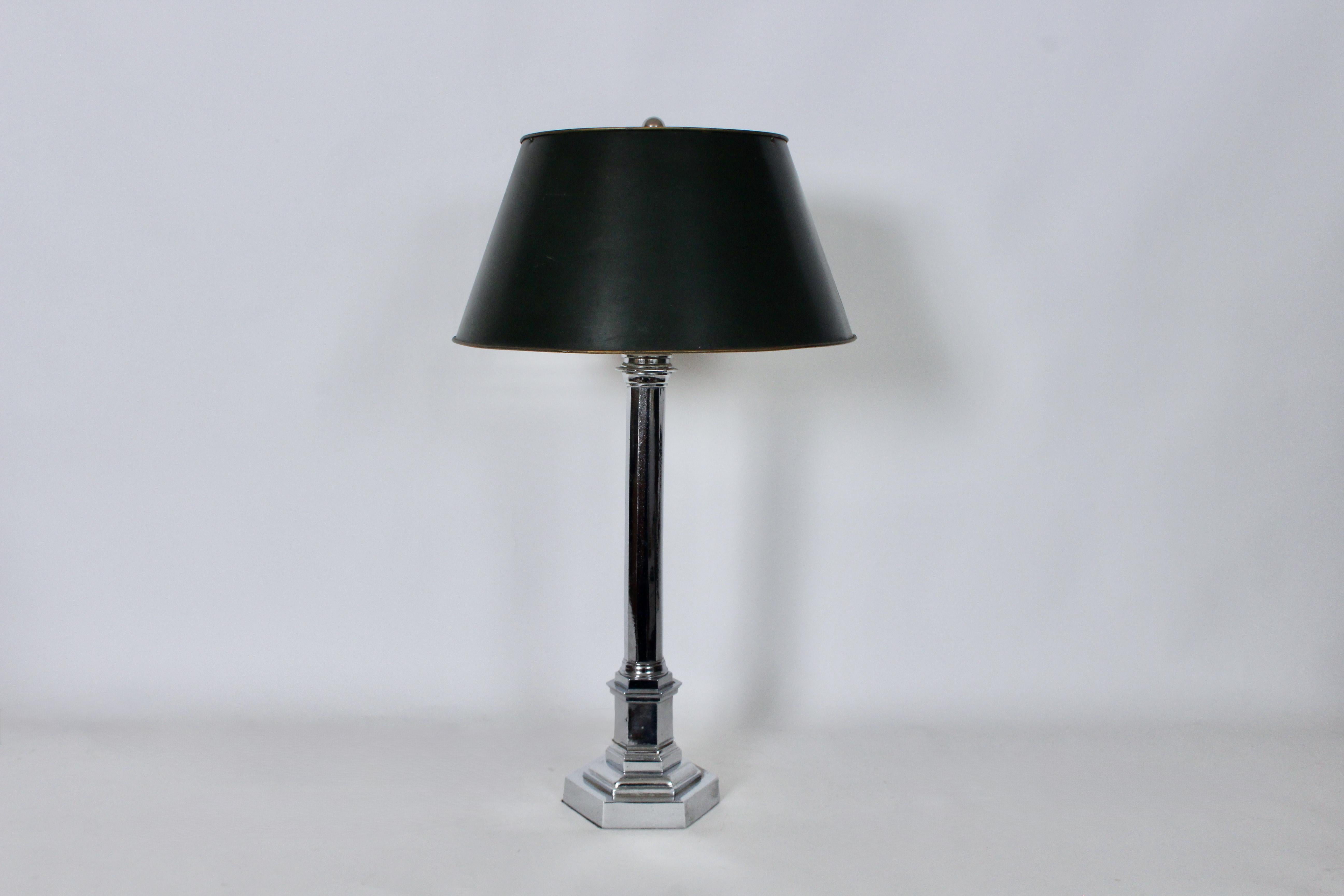 Tyndale Chrome Dodecagon Column Table Lamp en vente 9