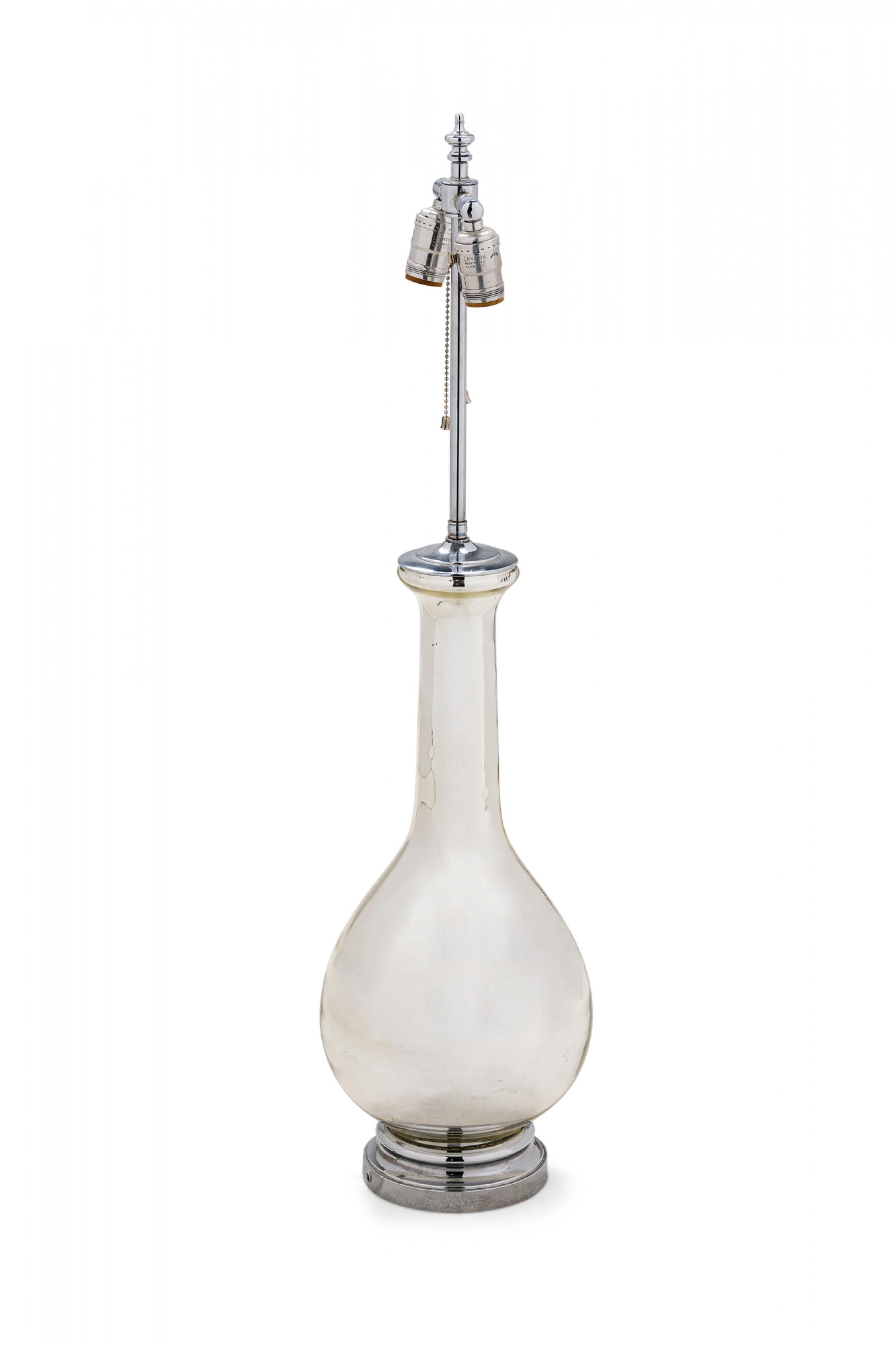 Mid-Century Modern Tyndale Mid-Century American Mercury Glass Genie Bottle Table Lamp For Sale