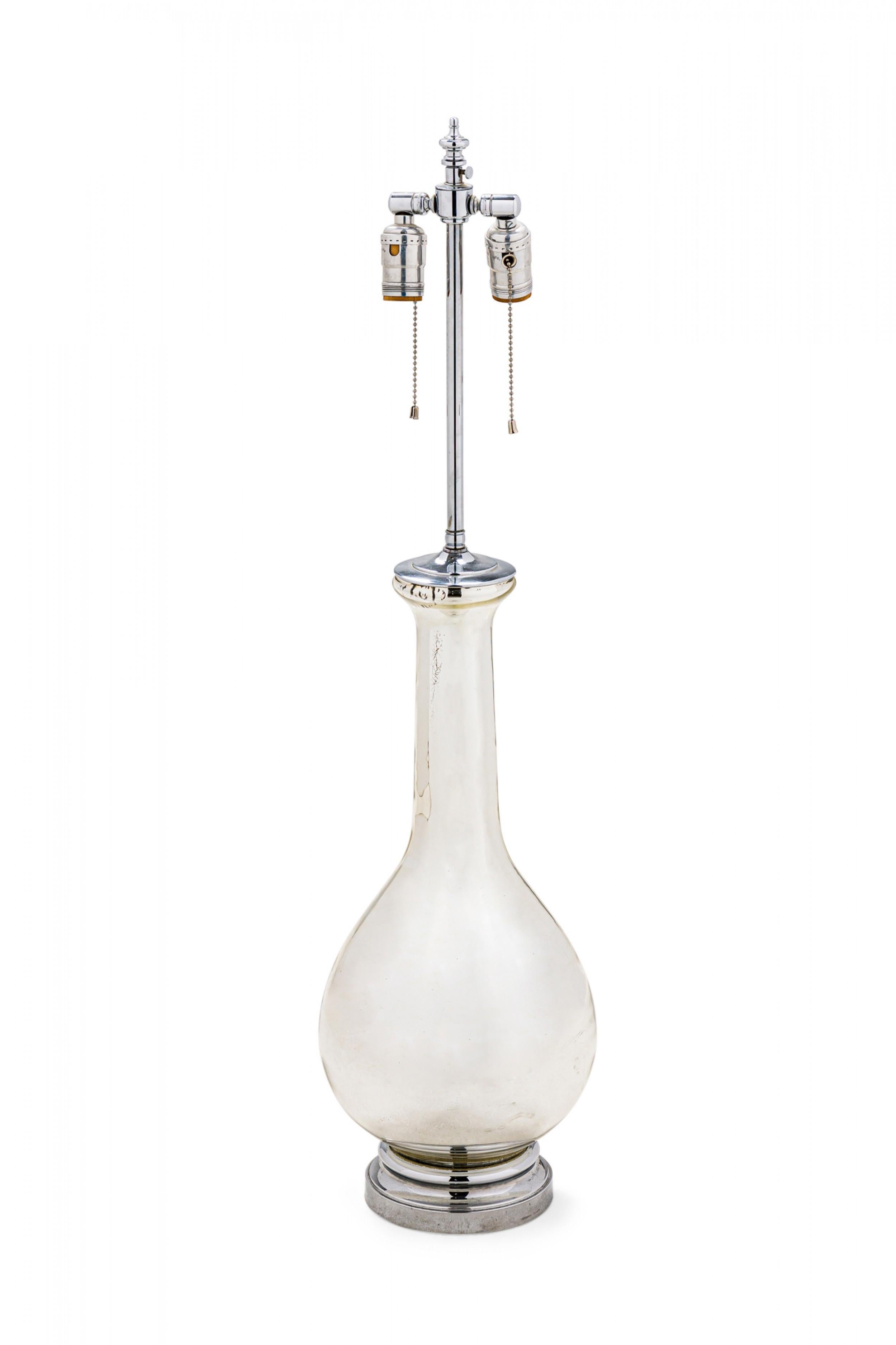 20th Century Tyndale Mid-Century American Mercury Glass Genie Bottle Table Lamp For Sale