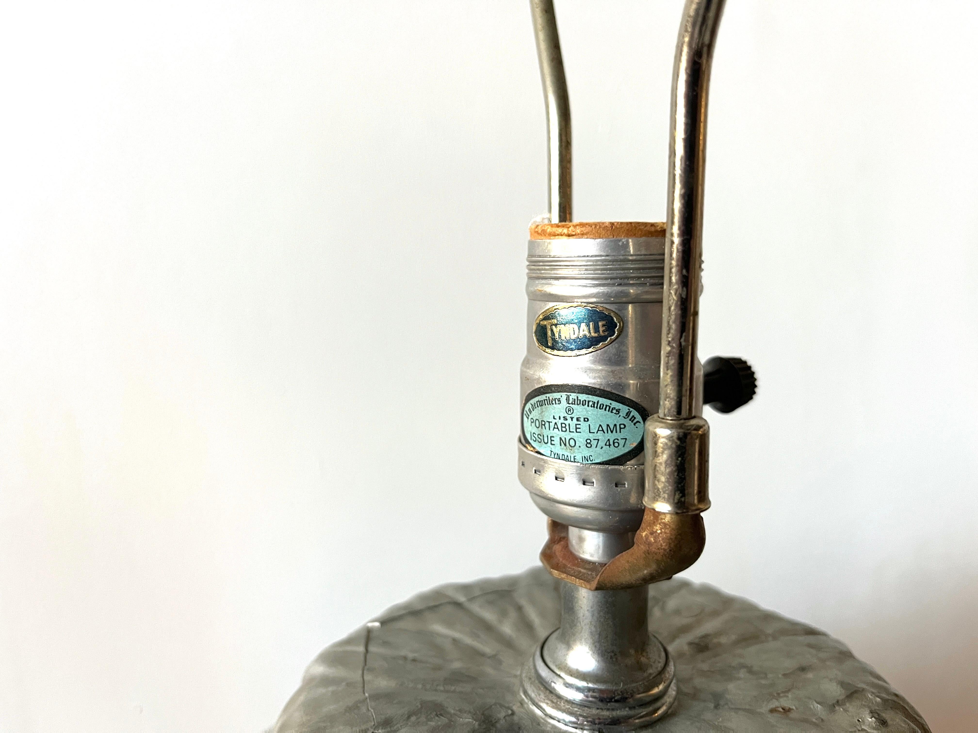 20th Century Tyndale Midcentury American Silver Mercury Glass Bulbous Ginger Jar Table Lamp