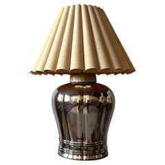 Tyndale Midcentury American Silver Mercury Glass Bulbous Ginger Jar Table Lamp