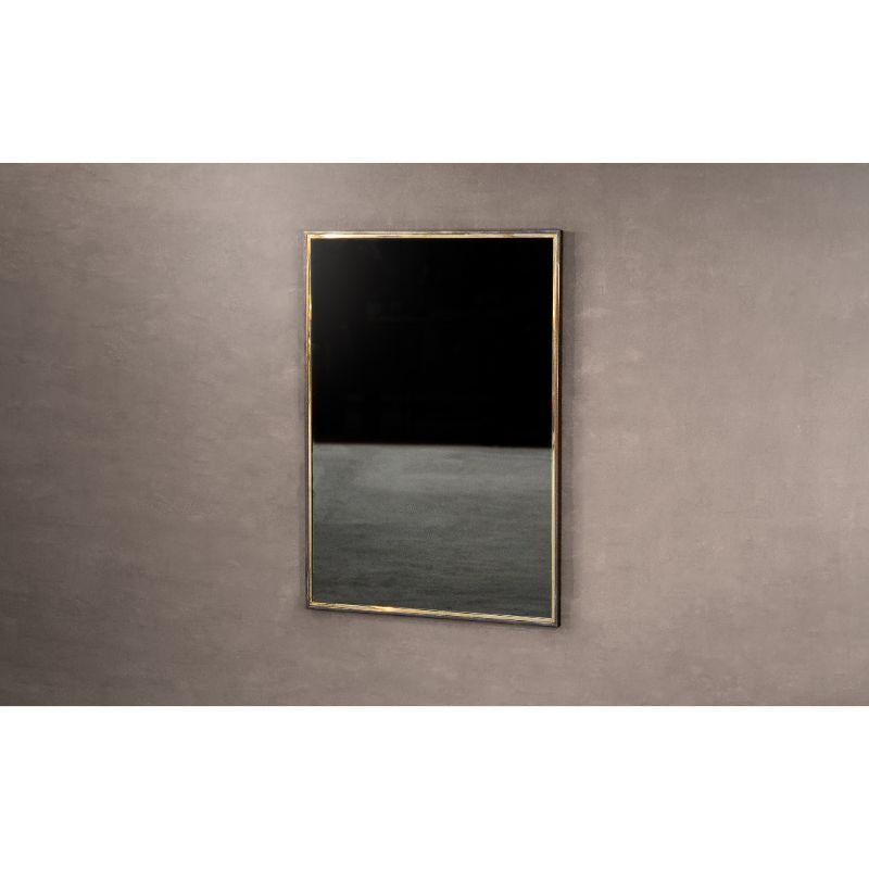 Tyne mirror, medium by Novocastrian
Dimensions: W 80 x D 2.5 x H 110 cm
Materials: polished brass / blackened steel ( Frame Finish)
Clear / Grey / Bronze (Glass Finish)

Also available in, Small and Large sizes. 

