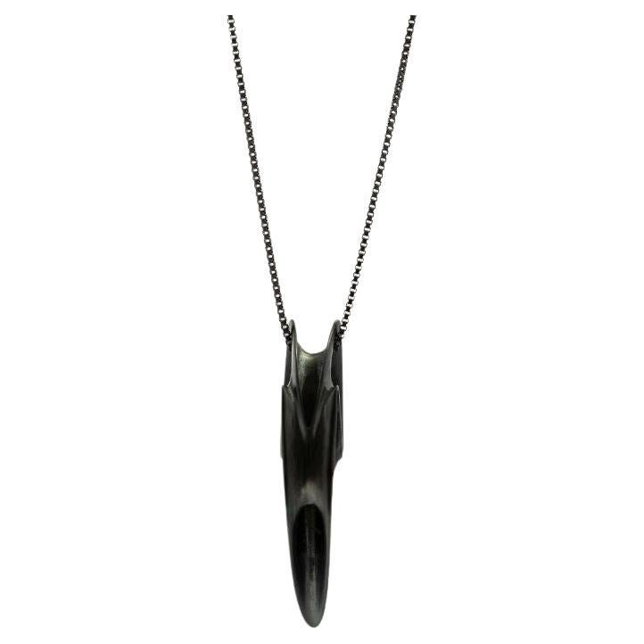 Tyne Necklace in Brushed Black IP Stainless Steel, Size S For Sale