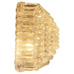 Icicle Square Flush Mount Lamp Tynell Mid-Century Glashütte Limburg, 70s Germany