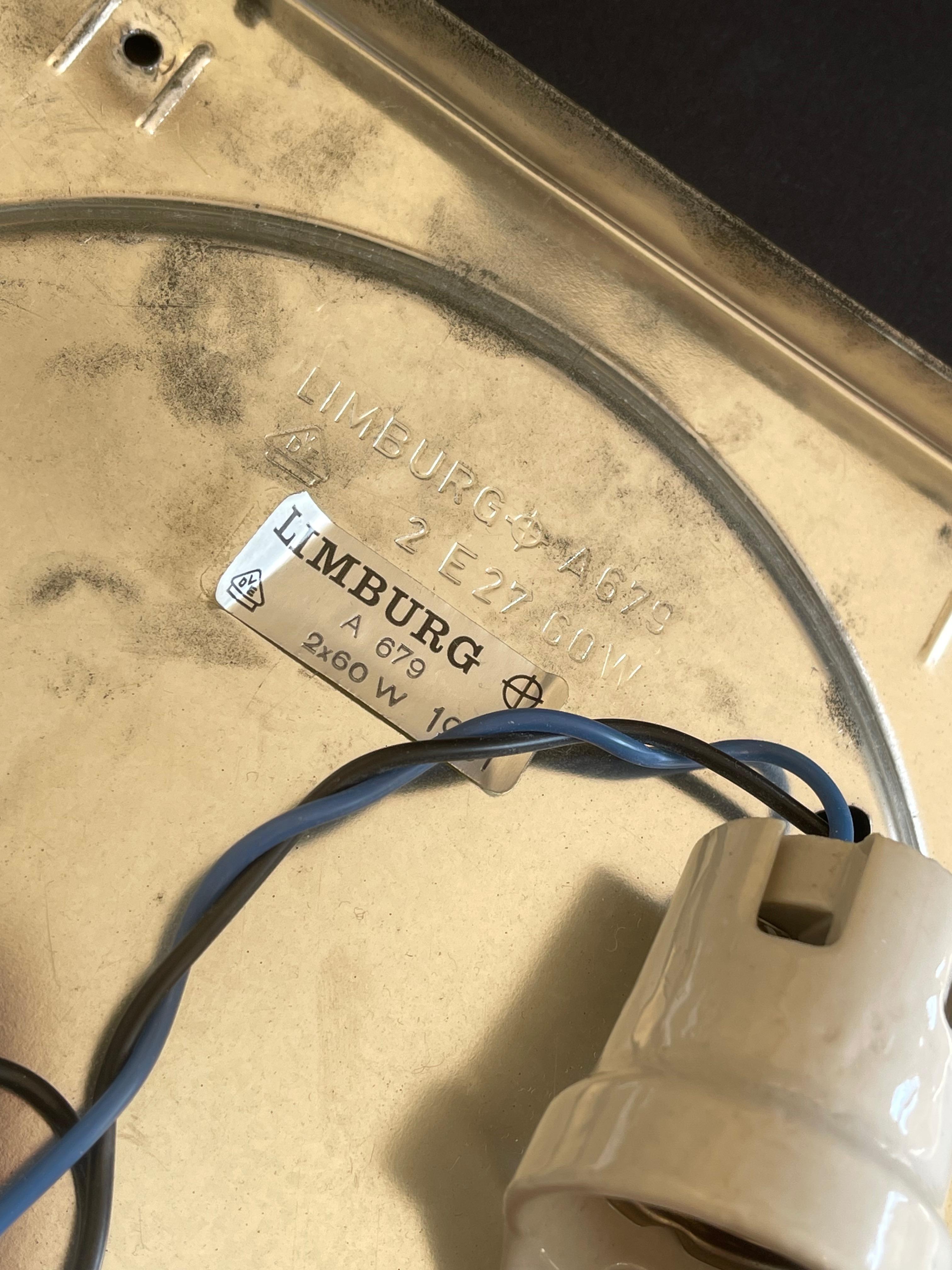 Tynell Mid-Century Icicle White Flush Mount Lamp Glashütte Limburg (Condition!) For Sale 2