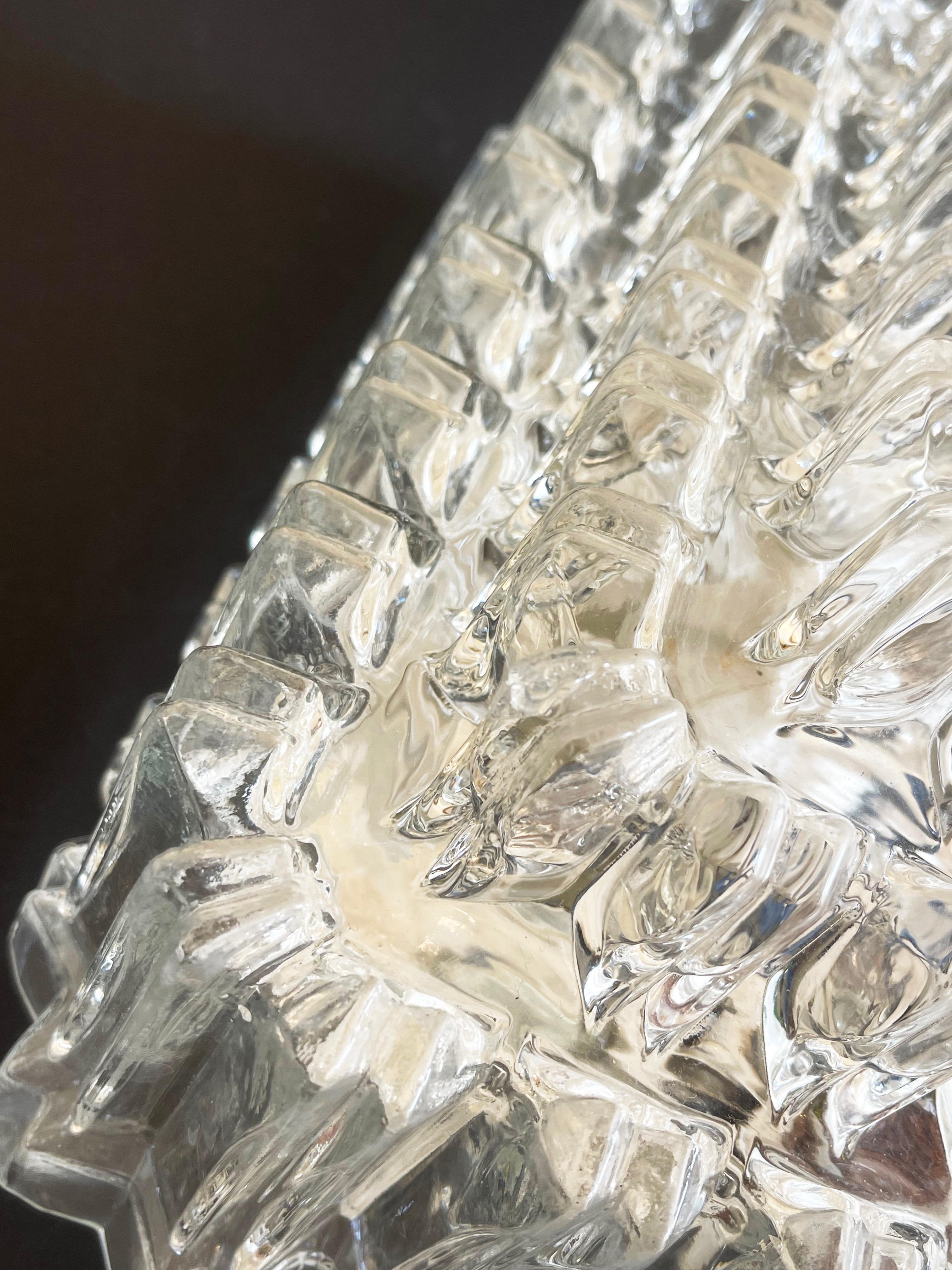 Tynell Mid-Century Icicle White Flush Mount Lamp Glashütte Limburg (Condition!) For Sale 8