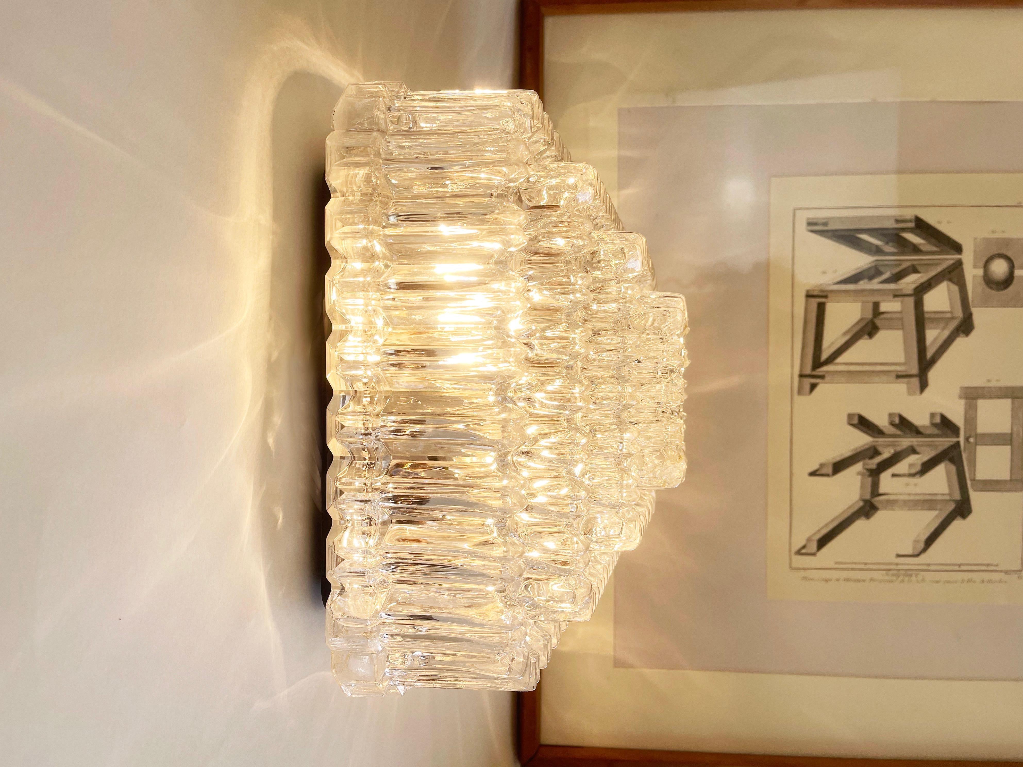 Mid-Century Modern Tynell Mid-Century Icicle White Flush Mount Lamp Glashütte Limburg (Condition!) For Sale