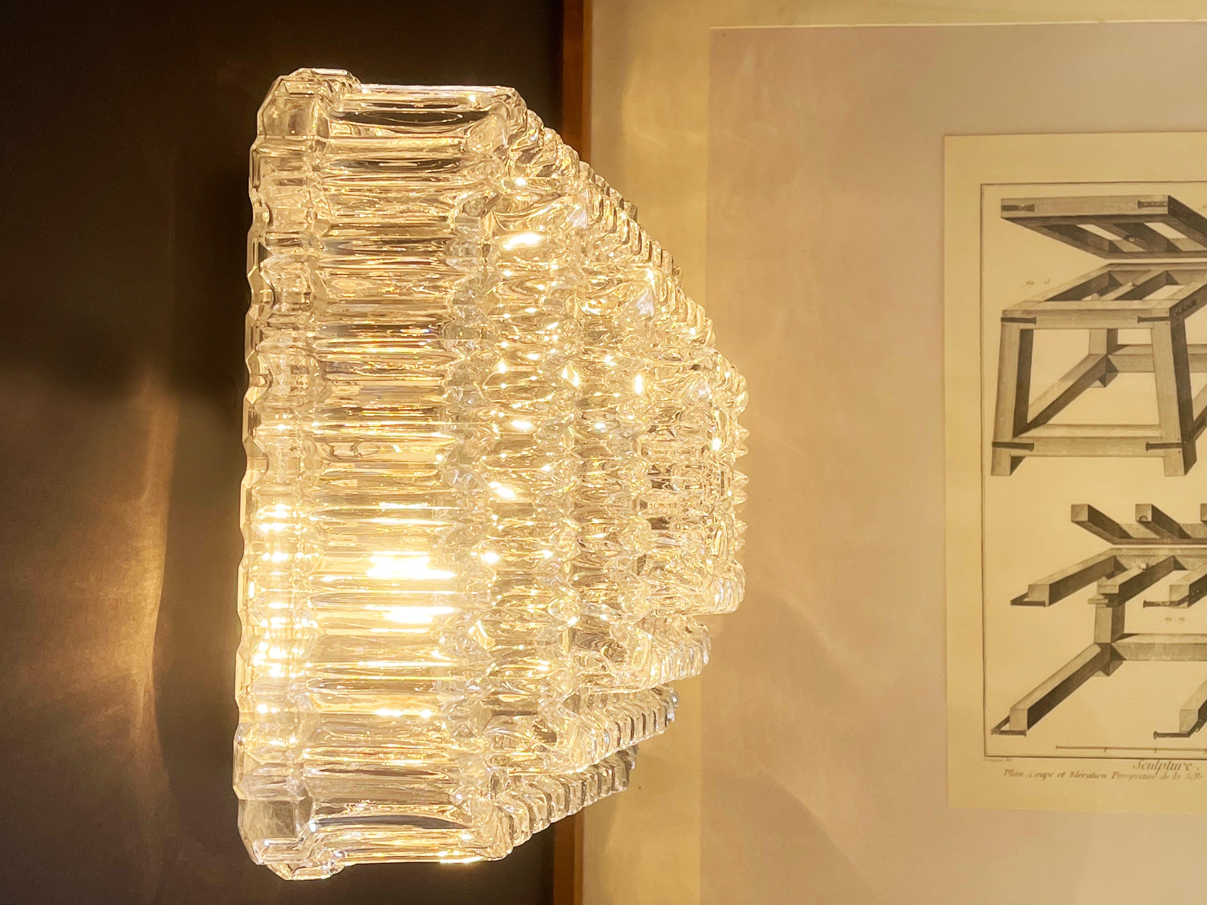 Tynell Mid-Century Icicle White Flush Mount Lamp Glashütte Limburg (Condition!) In Fair Condition For Sale In Andernach, DE