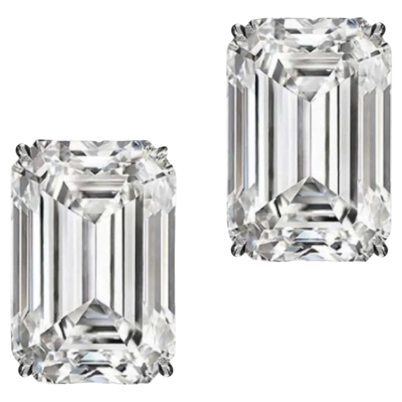 GIA Certified 8.02 Carat Emerald Cut Diamond Studs For Sale at 1stDibs emerald cut diamond