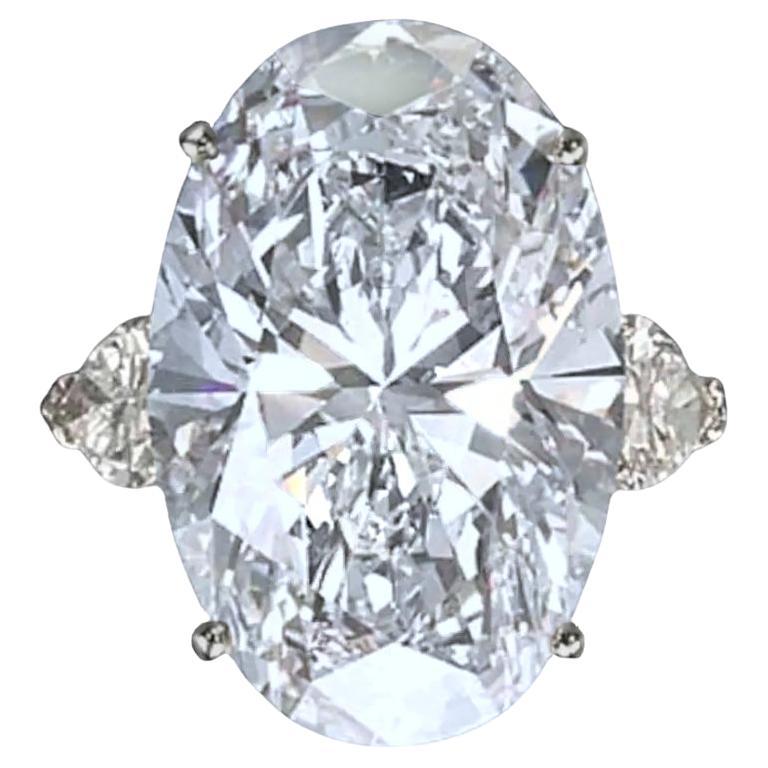 Exeptional GIA Certified 9.54 Carat Oval Diamond D Color Flawless Clarity Excellent Cut and long diamond that actually looks much bigger than a normal 9.54 carat oval diamond

type 2A Gioconda type

two side pure trillion diamonds 
