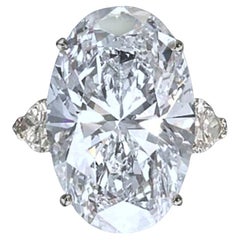 TYPE 2A Flawless GIA Certfied 9.54 Carat D Color Oval Brilliant Cu Diamond Ring
