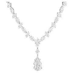 TYPE 2A GIA Certified 10.68 Carat Pear Cut Diamond Necklace