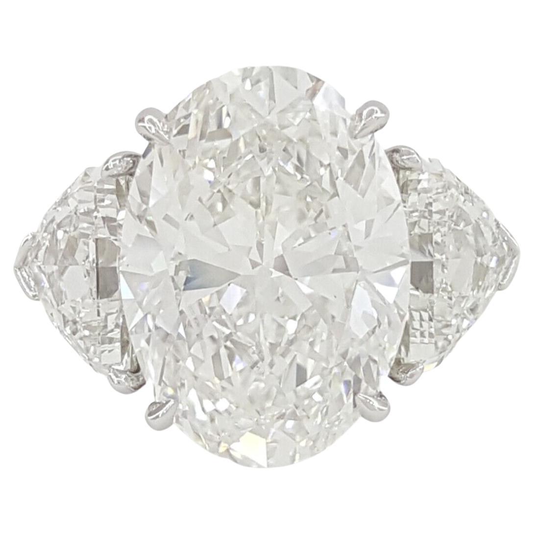 Contemporary GIA Certified 4.02 Carat Oval Cut Diamond D Color VVS1 Clarity Platinum Ring For Sale