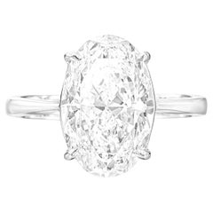 TYPE 2A GIA Certified 5 Carat Oval Cut Diamond D Color Flawless Clarity