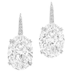 TIPO 2A Pendientes colgantes de diamantes ovalados con certificado GIA de 6,02 quilates