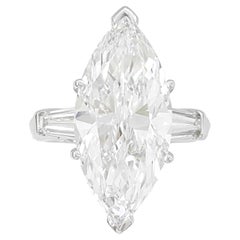 TYPE 2A GIA Certified 7.20 Carat Marquise Diamond Ring D COLOR FLAWLESS CLARITY
