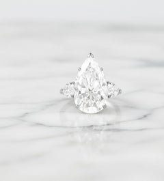 TYPE 2A Golconda type GIA Certified 7.02 Carat Pear Cut Diamond Ring