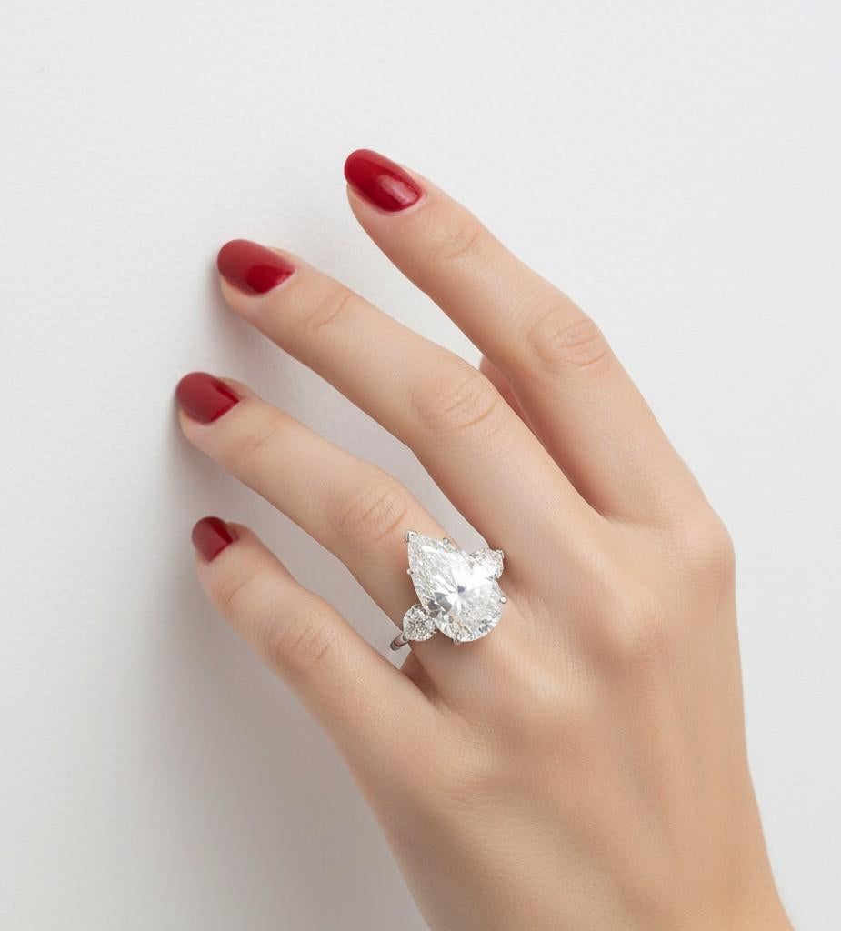 TYPE 2A Golconda Typ GIA zertifiziert 7,02 Karat Diamantring mit Birnenschliff (Zeitgenössisch) im Angebot