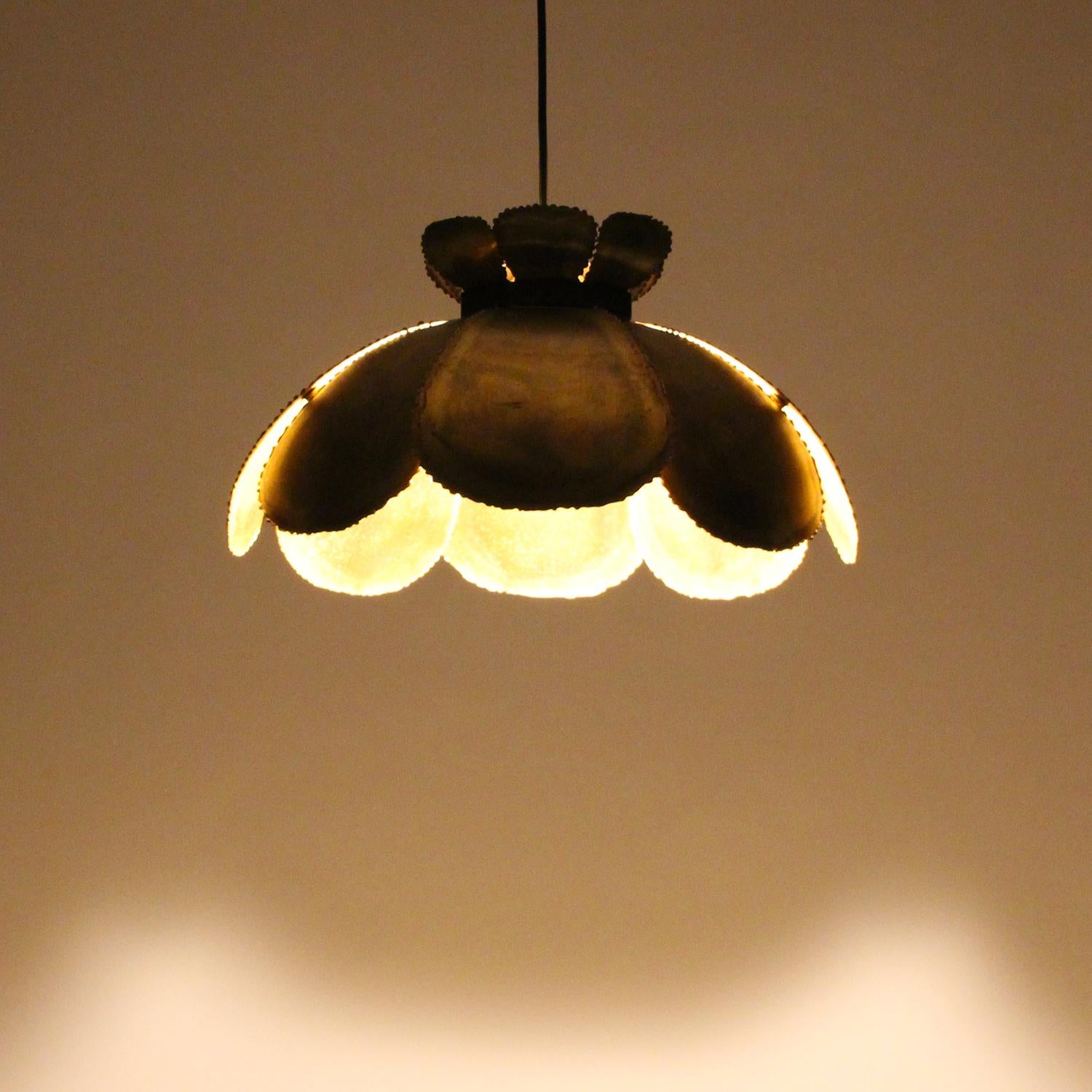 Mid-20th Century Type 6436 Lamp by Holm Sorensen 1960s. Large Brutalist Danish Hanging Light