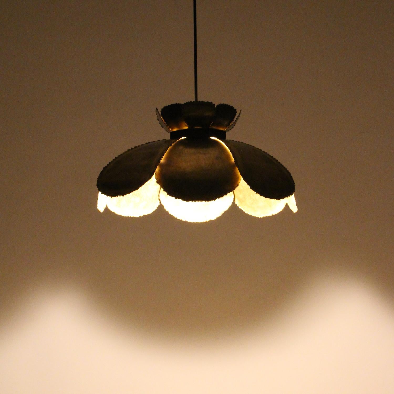 Mid-20th Century TYPE 6436 Lamp by Holm Sorensen 1960s, Large Brutalist Danish Hanging Light For Sale