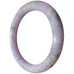 Type A burmese lavender jadeite bangle with certificate