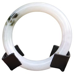 Type A Jadeite Jade Bangle by Burma Jars, Pale Green, 55mm Diameter