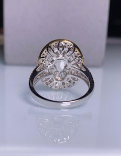 Eostre Type A Natural Green Jadeite, Yellow and White Diamond Ring in 18K Gold