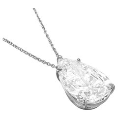 TYPE IIA 7 Carat Pear Cut Diamond Pendant Necklace