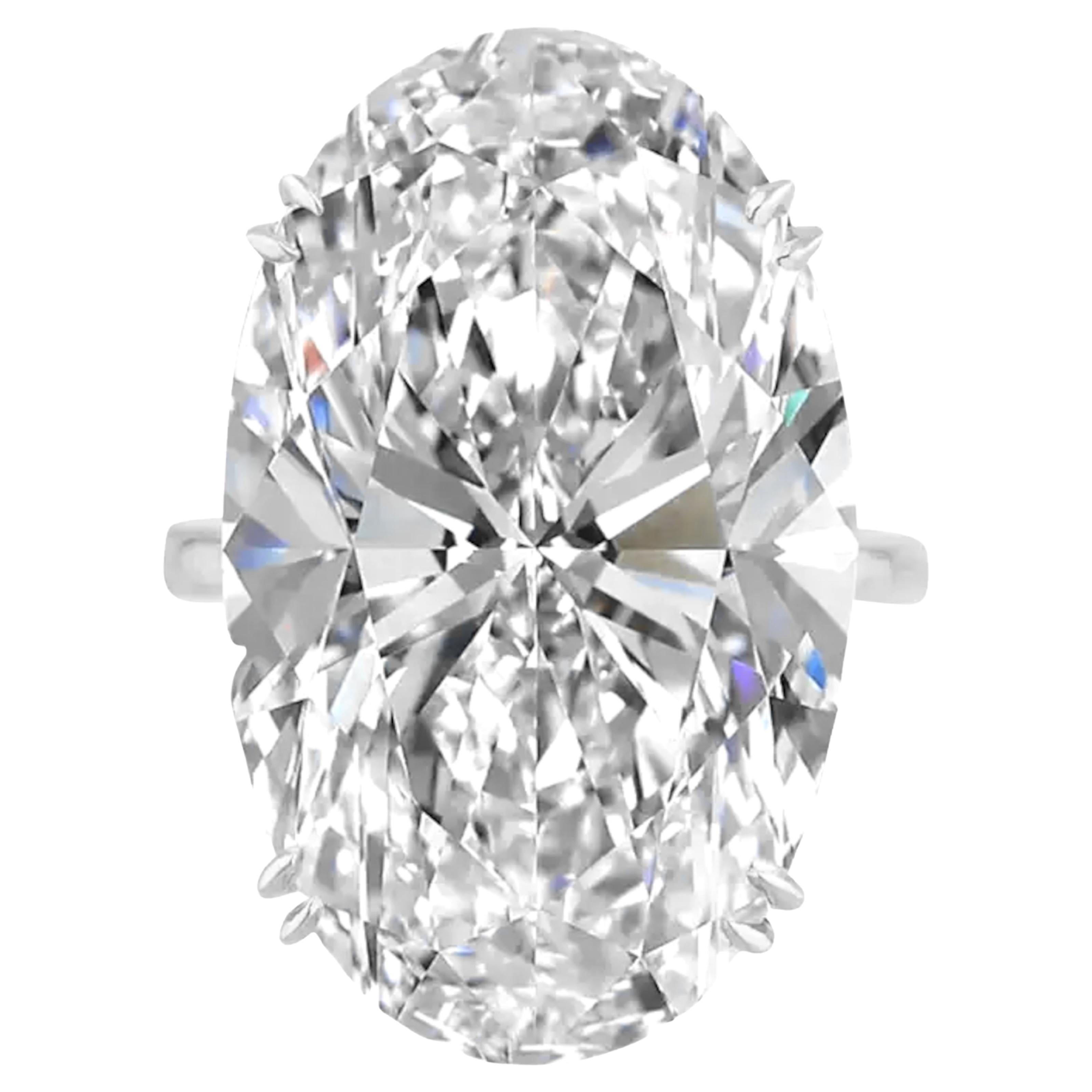 TYPE IIA GIA Certified 14 Ct. Oval Diamond Solitaire Ring For Sale