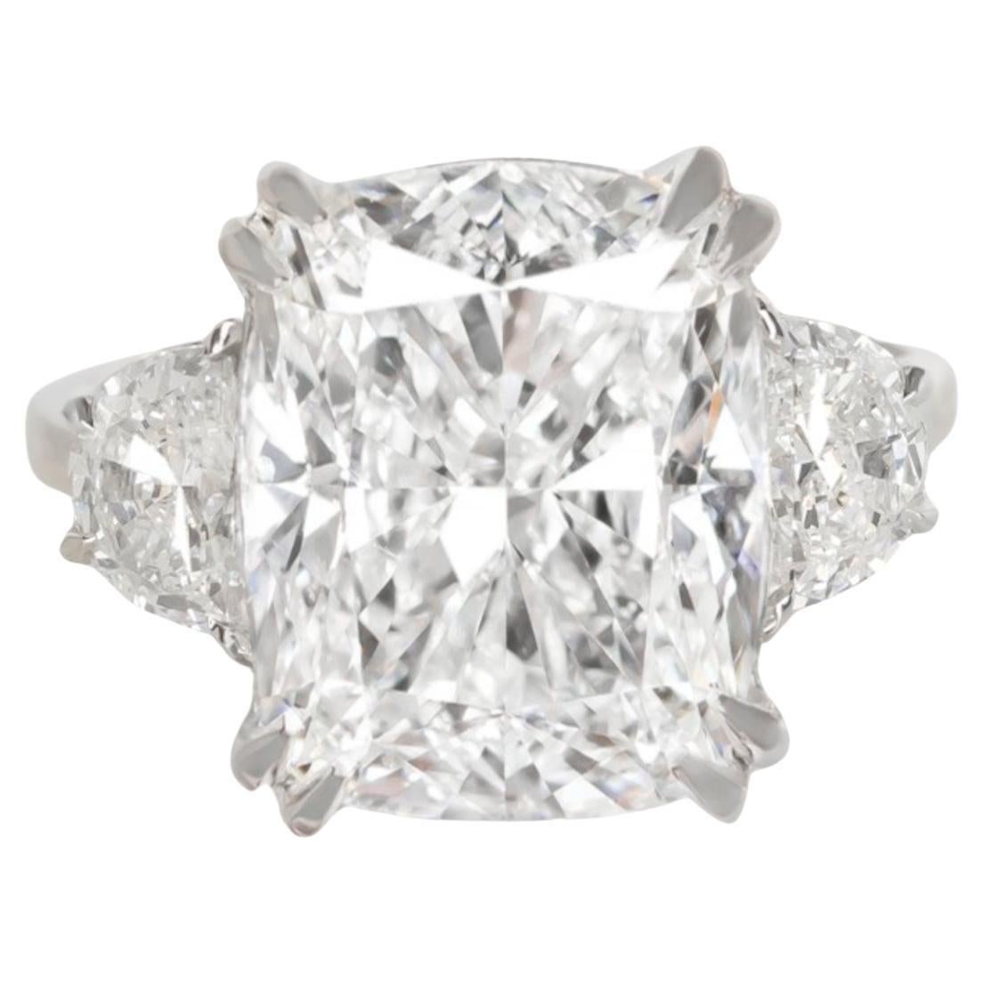 Contemporary TYPE IIA GIA Certified 7 Carat Cushion Cut Diamond Ring