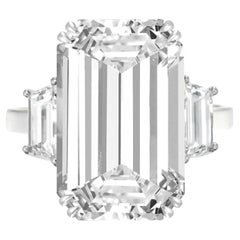 Type IIA Golconda D Color GIA Certifield 6 Carat Emerald Cut Diamond Ring