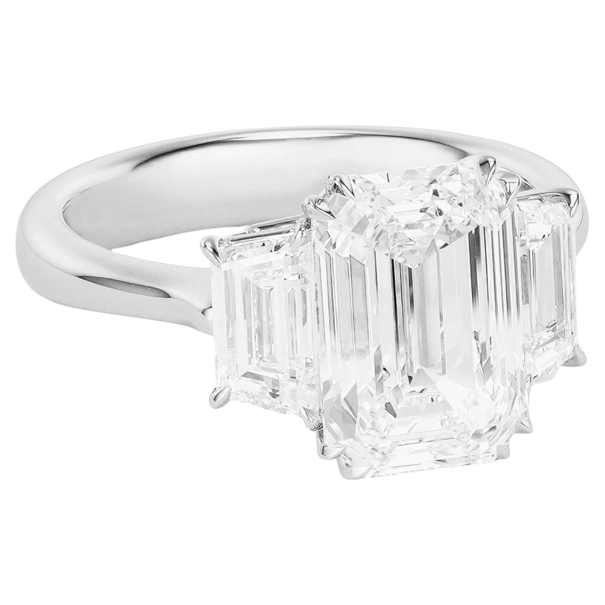GIA Certified 6 Carat Round Diamond Engagement Platinum Ring For Sale