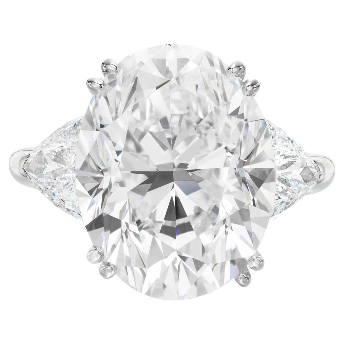 Taille ovale Type IIA Type Golconda Certifié GIA Bague à diamant ovale de 10 carats en vente