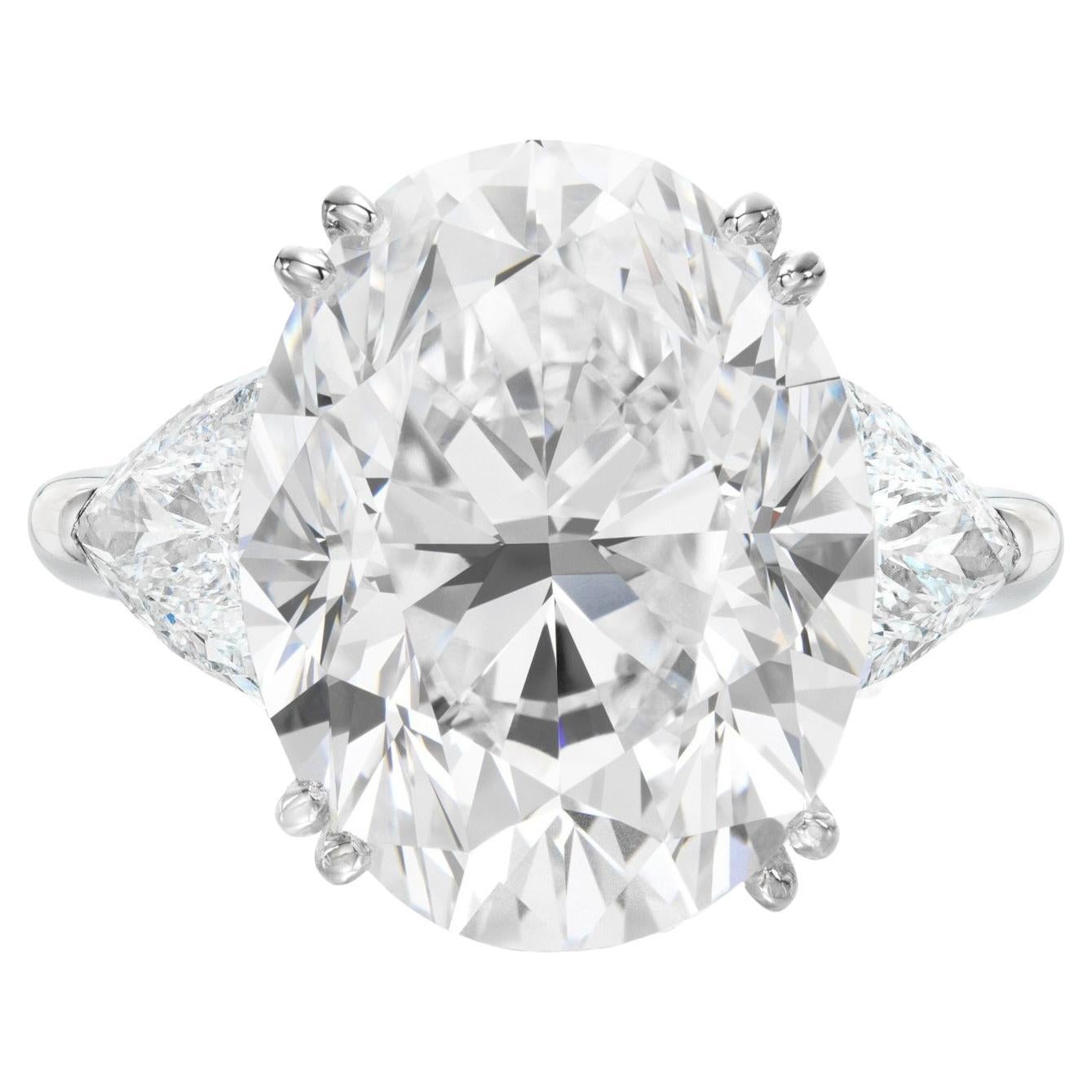 Type IIA Type Golconda Certifié GIA Bague à diamant ovale de 10 carats