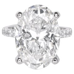 TYPE IIA Golconda Typ GIA zertifizierter 12 Karat ovaler Diamant-Pavé-Ring