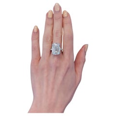 TYPE IIA Golconda type GIA Certified 15 Carat Emerald Cut Diamond Ring
