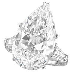 GIA Certified 5 Carat Pear D Color Internally Flawless Diamond Engagement Ring