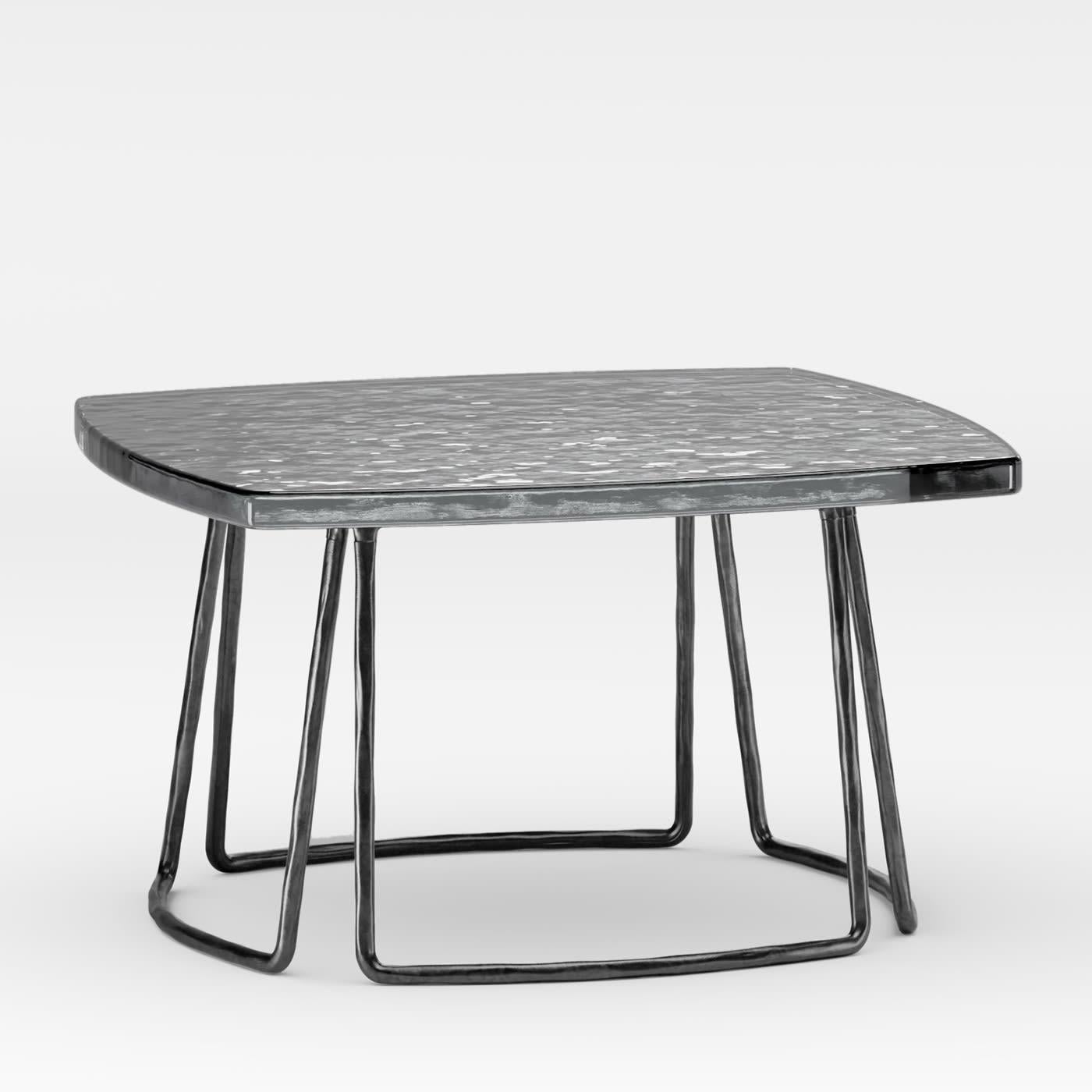 Italian Type Small Silver Side Table by Stormo Studio For Sale