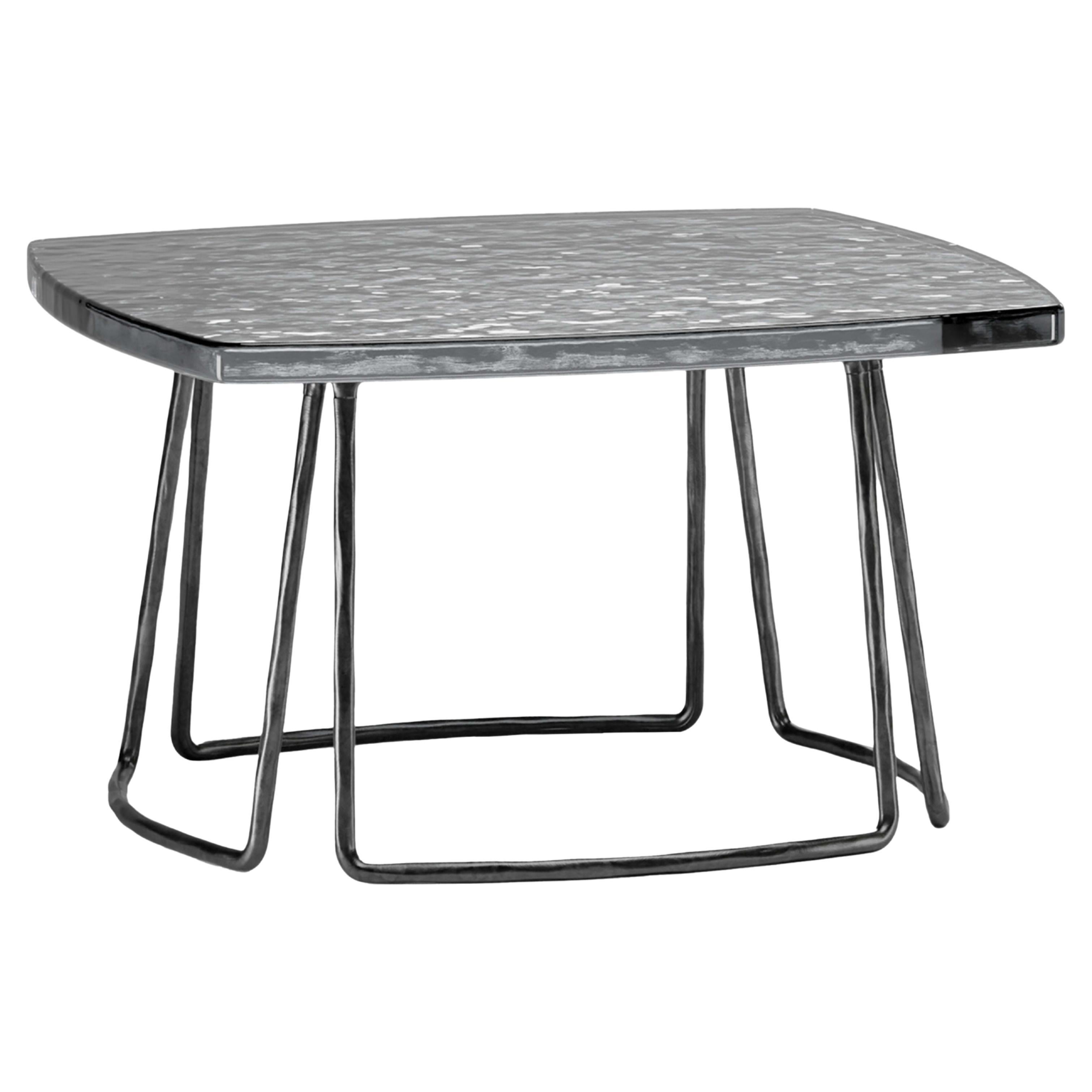 Type Small Silver Side Table by Stormo Studio