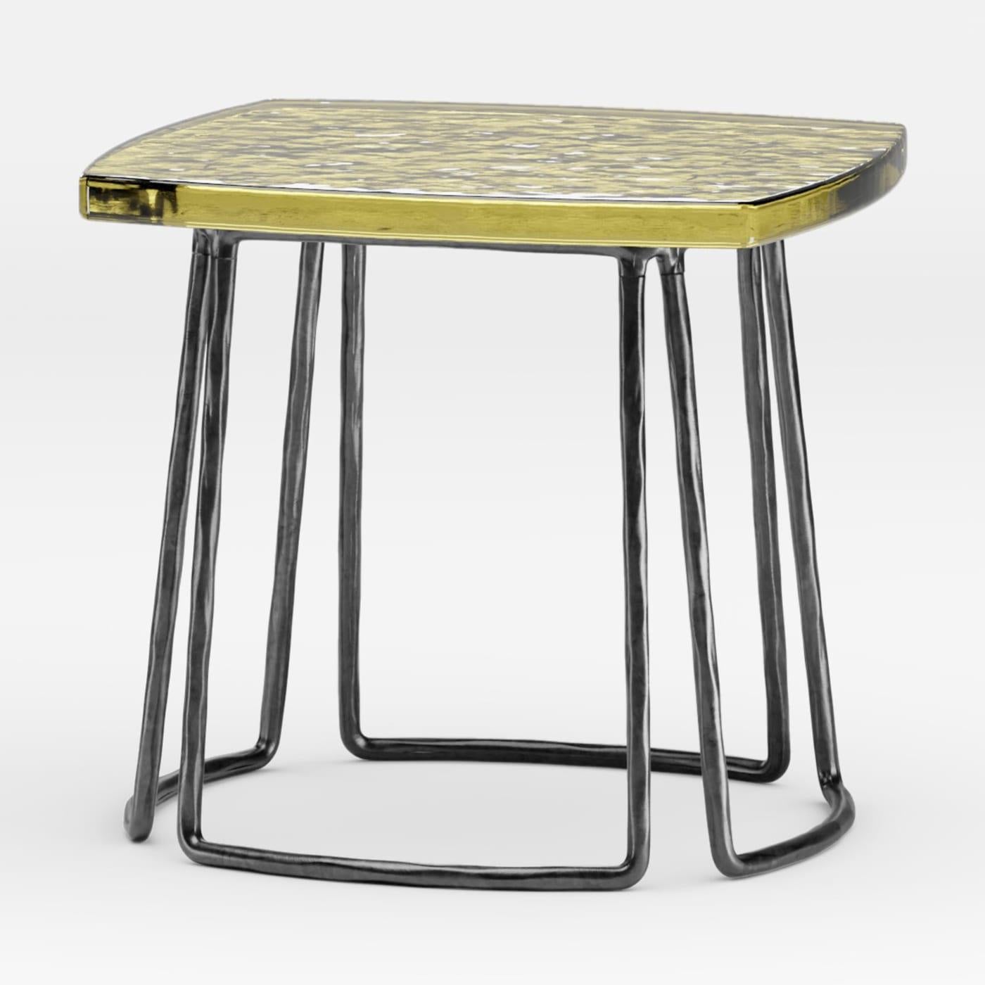Italian Type Tall Green Side Table by Stormo Studio For Sale
