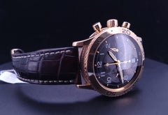 Type XX Transatlatique de oro rosa con correa y esfera negra 3820BR/F2