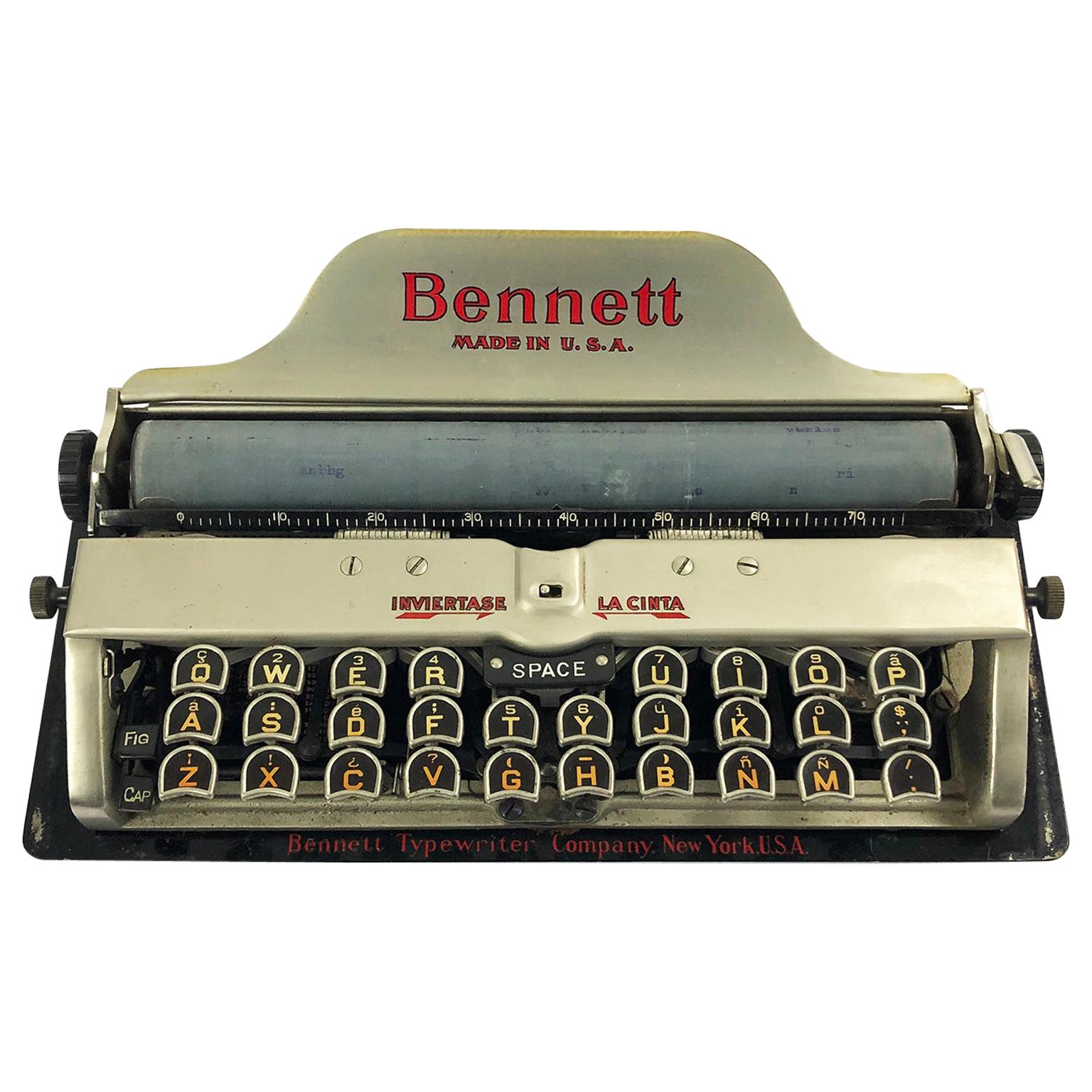 Typewriter by Bennett Company, New York, USA