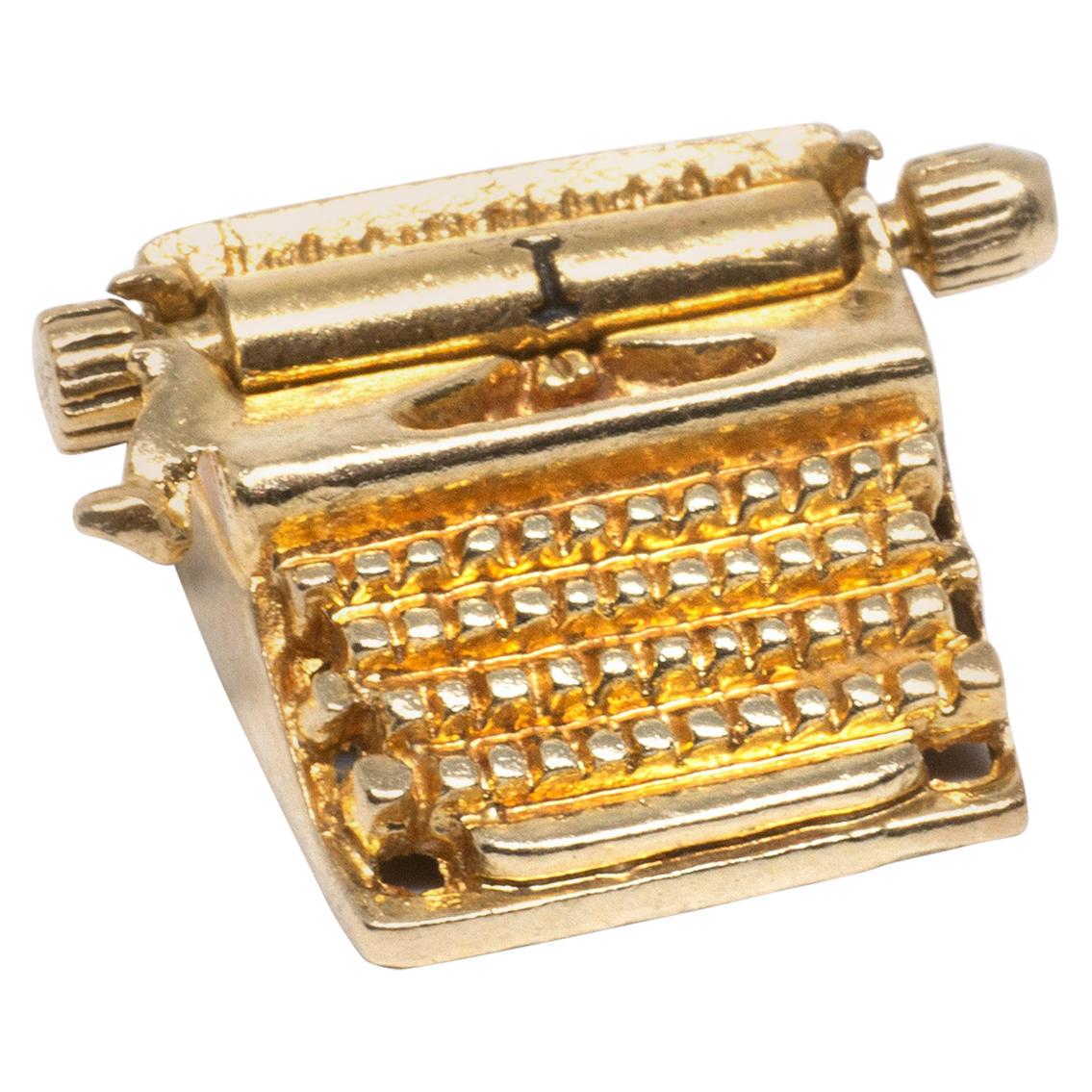 Typewriter "I LOVE YOU" Love Letter 14 Karat Gold Charm