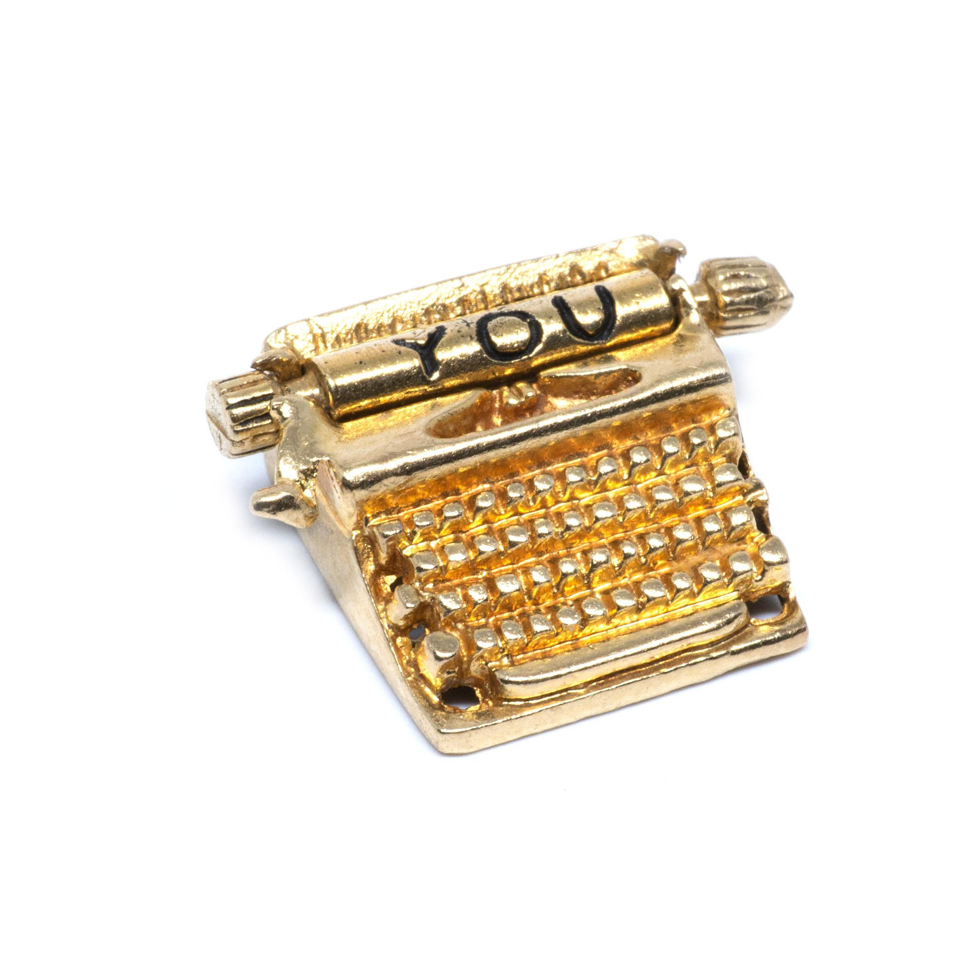 gold typewriter charm